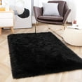 thumbnail image 1 of Arogan Fluffy Faux fur Area Carpet for Home Decor, 2.3' x 5' , Black, 1 of 7