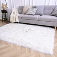 thumbnail image 1 of Arogan Fluffy Faux fur Area Carpet for Home Decor, 4' x 6' , White, 1 of 7