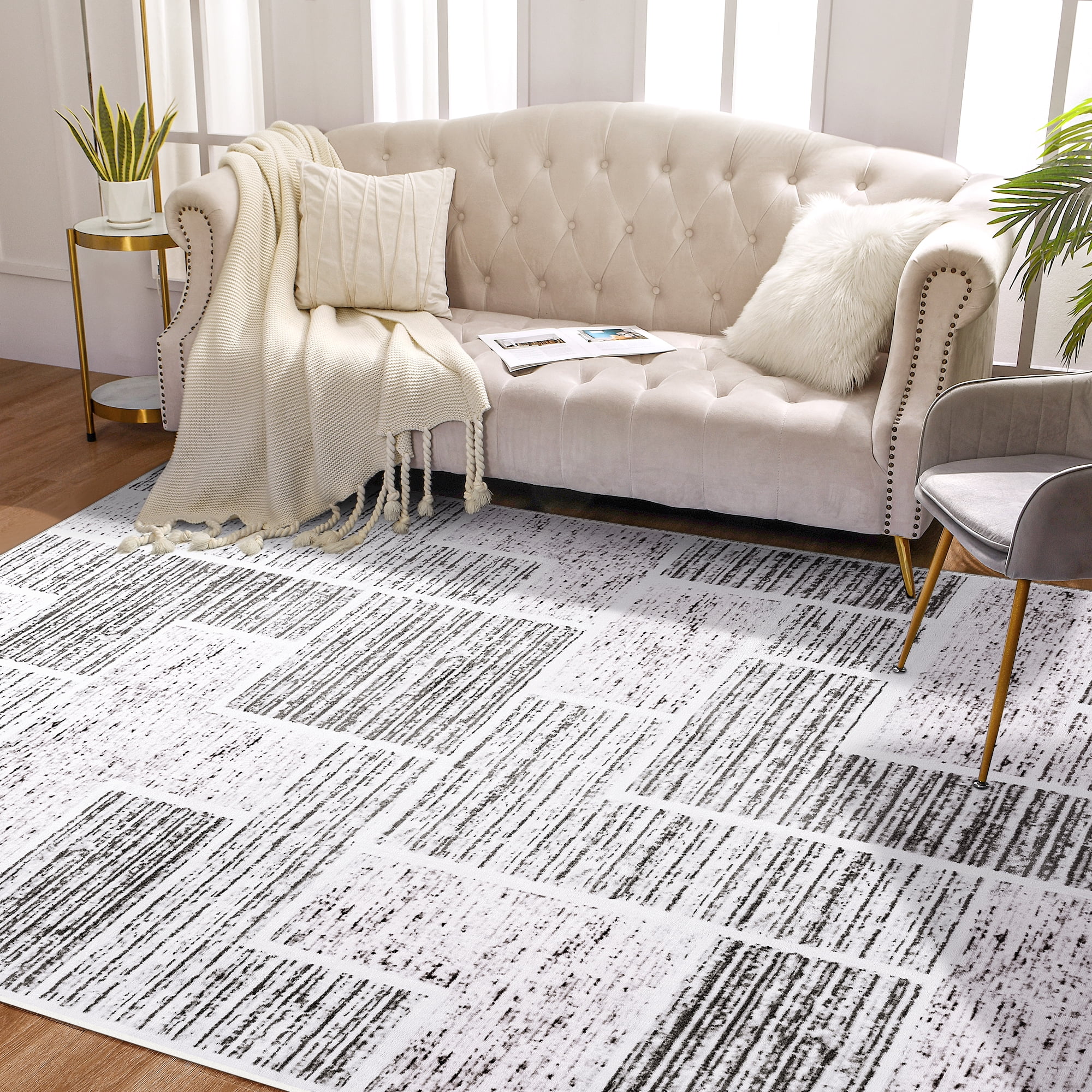 Arogan Geometric Area Rug Bohemian Non-Slip Soft Classroom Rug for ...