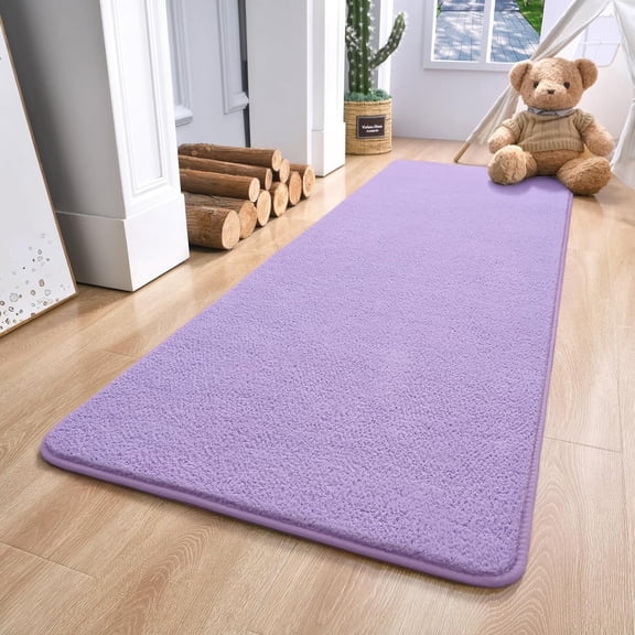 Arogan Modern 2x6 Runner Rug, Purple Washable Long Hallway Carpet, Non-Slip Memory Foam Mat for Kitchen Bedside Entryway Living Room
