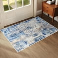 thumbnail image 1 of Arogan Modern Abstract Washable Rug for Living Room, Bedroom, Dining Room, Children's Playroom, Blue, 2' x 3', 1 of 6