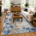 thumbnail image 1 of Arogan Modern Abstract Washable Rug for Living Room, Bedroom, Dining Room, Children's Playroom, Blue, 4' x 6', 1 of 9