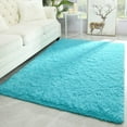 thumbnail image 1 of Arogan Modern Soft Fluffy Carpet for Living Room, Bedroom and Children's Room, Teal, 5'x8 '., 1 of 7