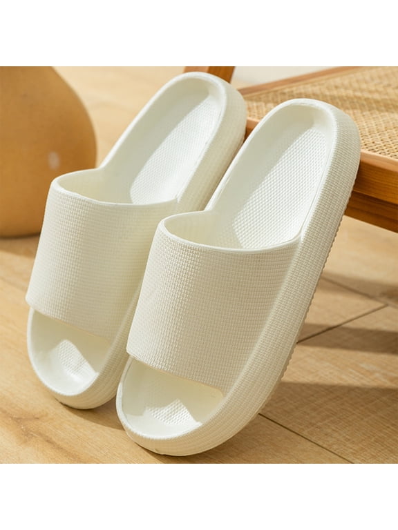Slippers for Women and Men Quick Drying Slide Sandal with Thick Sole Non-Slip Soft Shower Slippers Open Toe Spa Bath Pool Gym House Sandals for Indoor & Outdoor