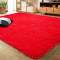 thumbnail image 1 of Arogan Soft Fluffy Area Rug Modern Shaggy Bedroom Rugs for Kids Room Nursery Rug Floor Carpets, 5'x 8',Red, 1 of 7