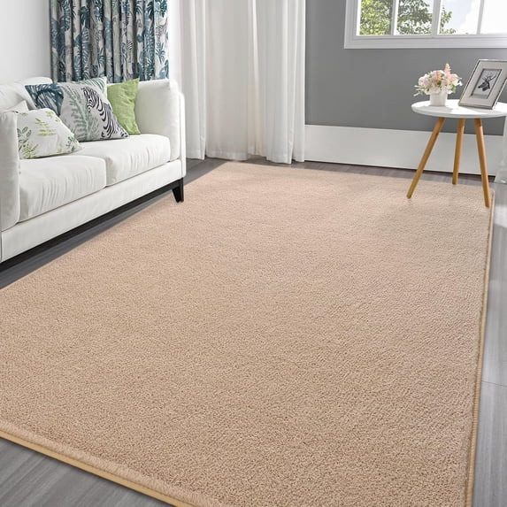 Arogan Soft Low Pile Rug Modern Area Rugs for Bedroom Living Room,Suitable for Boys Girls Teenagers and Adults with Super Soft Touch , Beige , 6' x 9'
