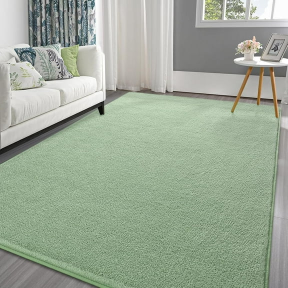 Arogan Soft Low Pile Rug Modern Area Rugs for Bedroom Living Room,Suitable for Boys Girls Teenagers and Adults with Super Soft Touch , Light Green , 6' x 9'