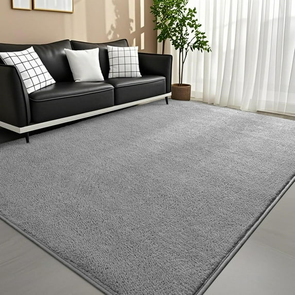 Arogan Soft Low Pile Rug Modern Area Rugs for Bedroom Living Room,Suitable for Boys Girls Teenagers and Adults with Super Soft Touch ,Ligth Gray , 7' x 10'