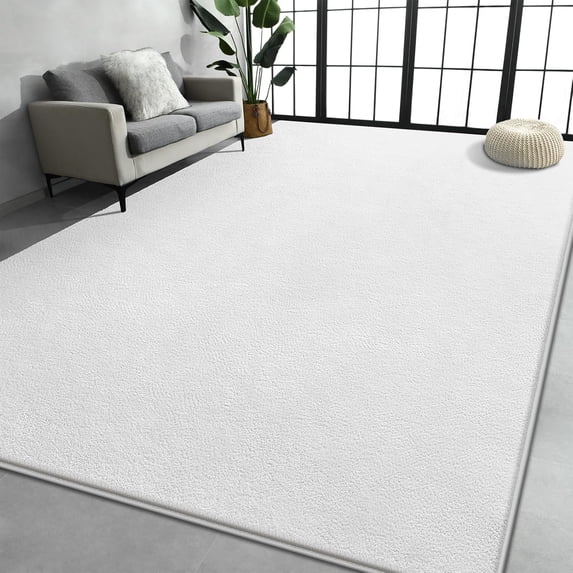 Arogan Soft Low Pile Rug Modern Area Rugs for Bedroom Living Room,Suitable for Boys Girls Teenagers and Adults with Super Soft Touch , White , 6' x 9'