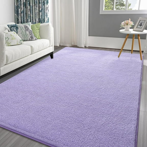 Arogan Soft Low Pile Rug Modern Area Rugs for Bedroom Living Room,Suitable for Boys Girls Teenagers and Adults with Super Soft Touch , Purple ,5'x 7'