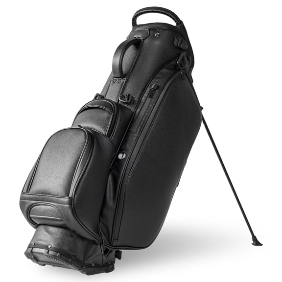 Aroli Golfish Full Length 5 Dividers Lightweight Waterproof Zipper PU Leather Golf Bags Pouch White Black Golf Stand Bag for Men/Women