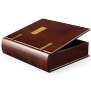 Arolly Premium Wood Memory Keepsakes Box - Decorative Photo Storage Box with Brass Latch - Large Jewelry Organizer with Aesthetic Finish - Treasure Chest Box for Photos Trinkets Collectible Mementos