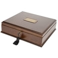 thumbnail image 1 of Arolly Romeo Memory Keepsake Box Organizer with Mahogany Wood Finish - Large Personal Storage Box with Locking Lid | Wooden Memory Box Gift for Anniversary, Wedding, Valentine, Birthday, 1 of 4