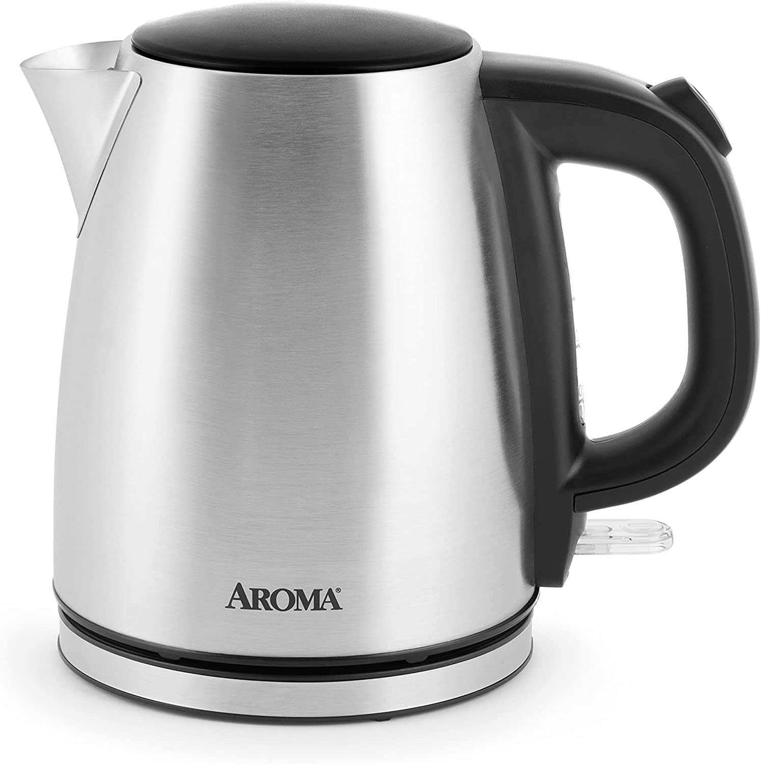 Aroma 1.0-Liter Stainless Steel Electric Kettle with Black Handle