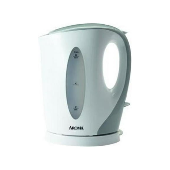 Aroma 1.5-Liter Electric Kettle, White/Grey