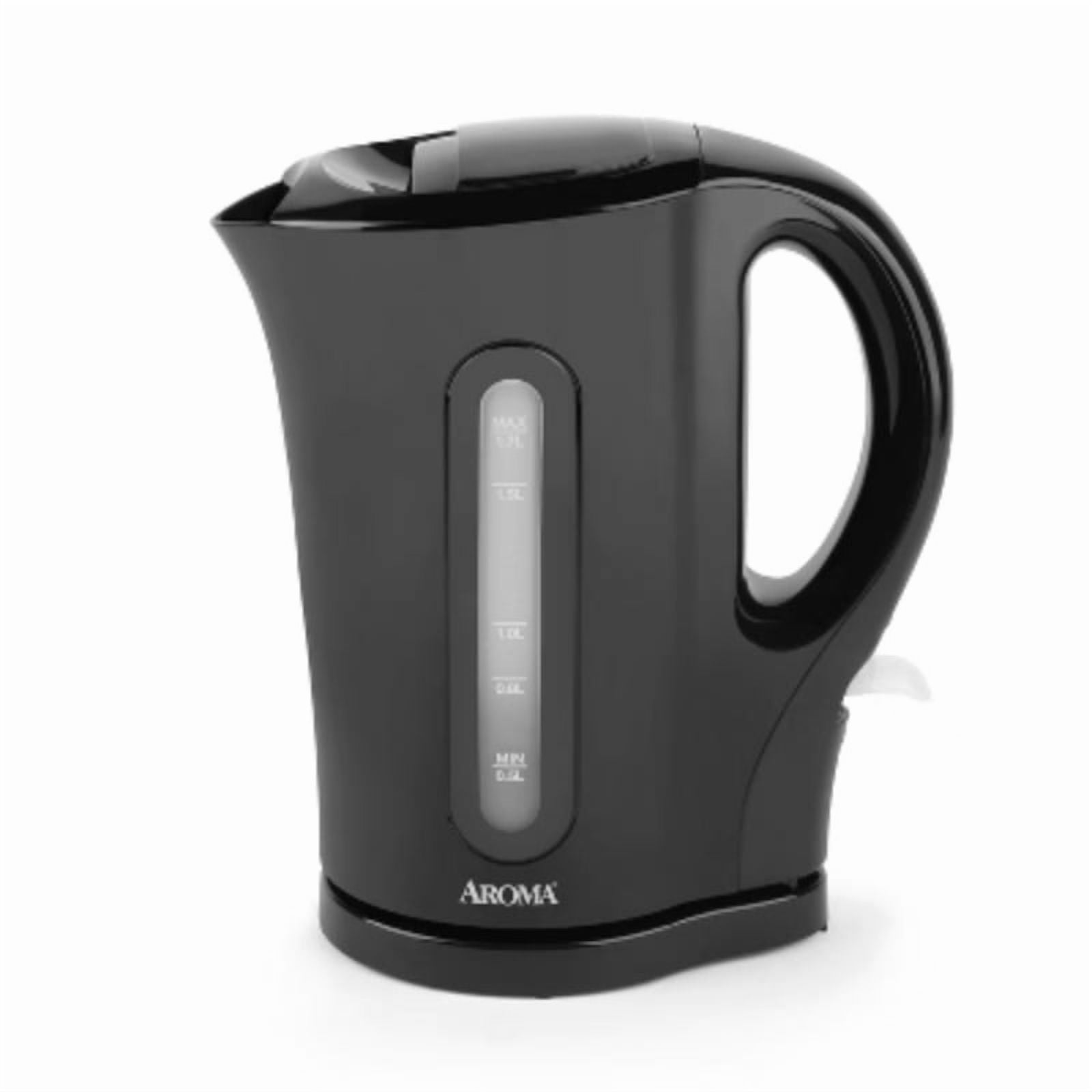 1.7L Electric Kettle - Black: Dripless Spout, 1500W, Water Level Viewer
