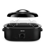 Aroma, Electric Roaster Oven, 18Qt, Black with Metal Inner Rack ...