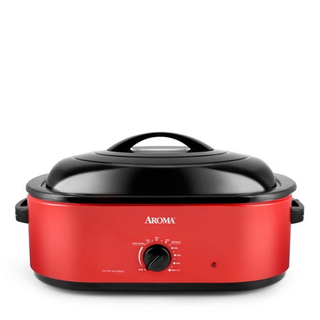 Aroma® 18Qt. Electric Roaster Oven with Metal Inner Rack - Red (ART-718R)