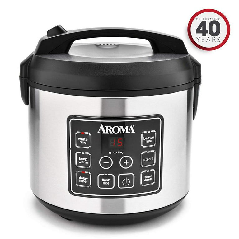 AROMA Professional 20-Cup Rice Cooker/Steamer Black/silver ARC-900SB - Best  Buy