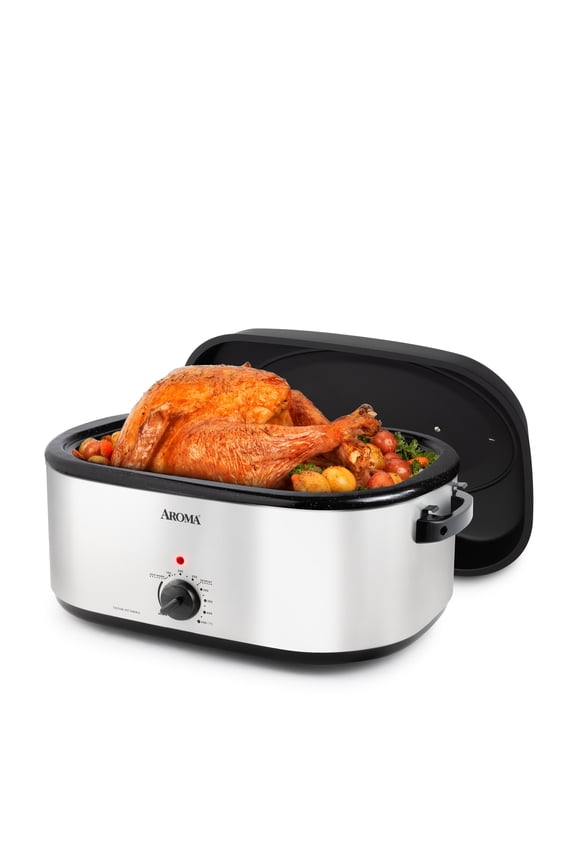 Aroma 22Qt Electric Roaster Oven with Removable Pan and Granite Enamel Finish