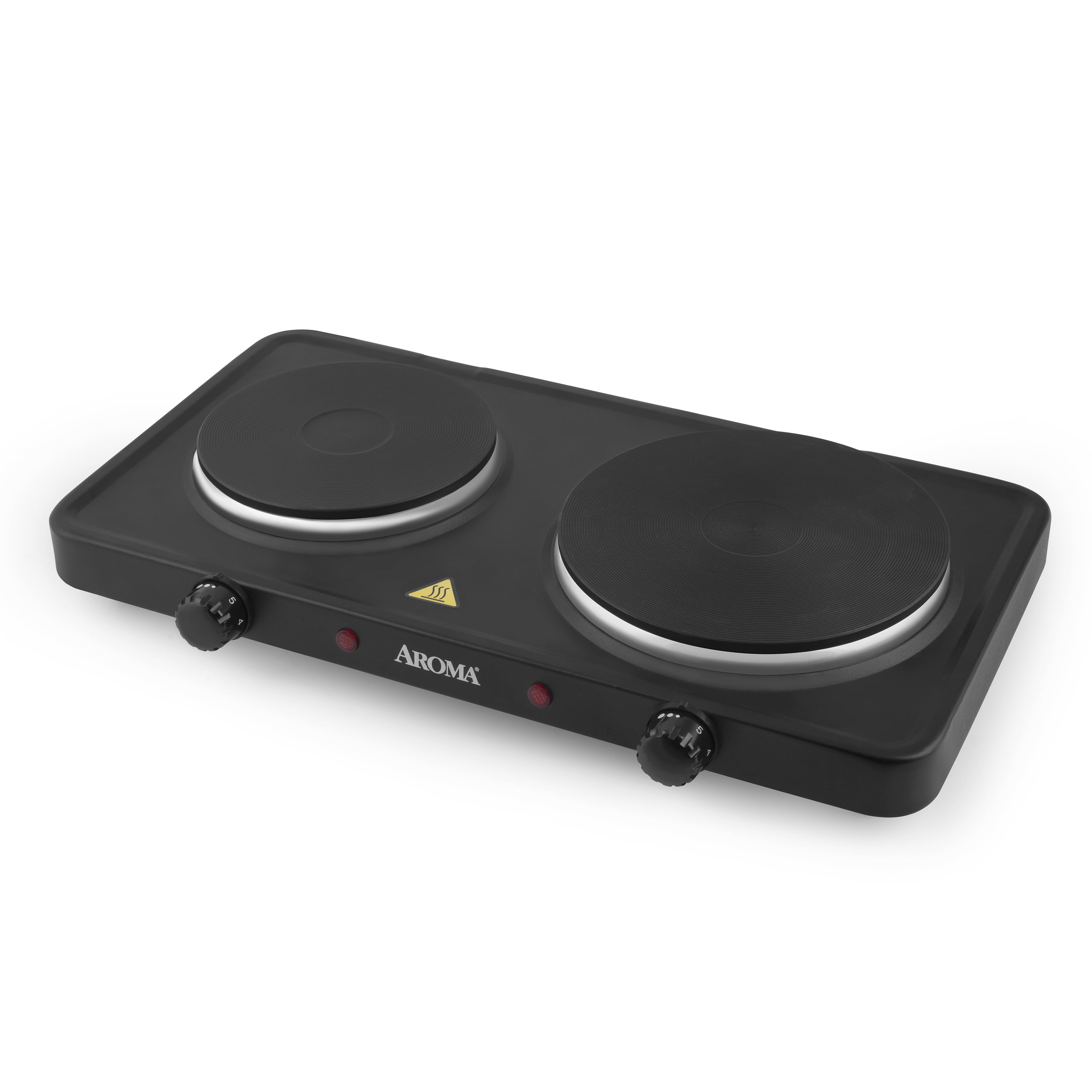 Aroma® 6" & 7.25" Electric Double Burner Hot Plate Black