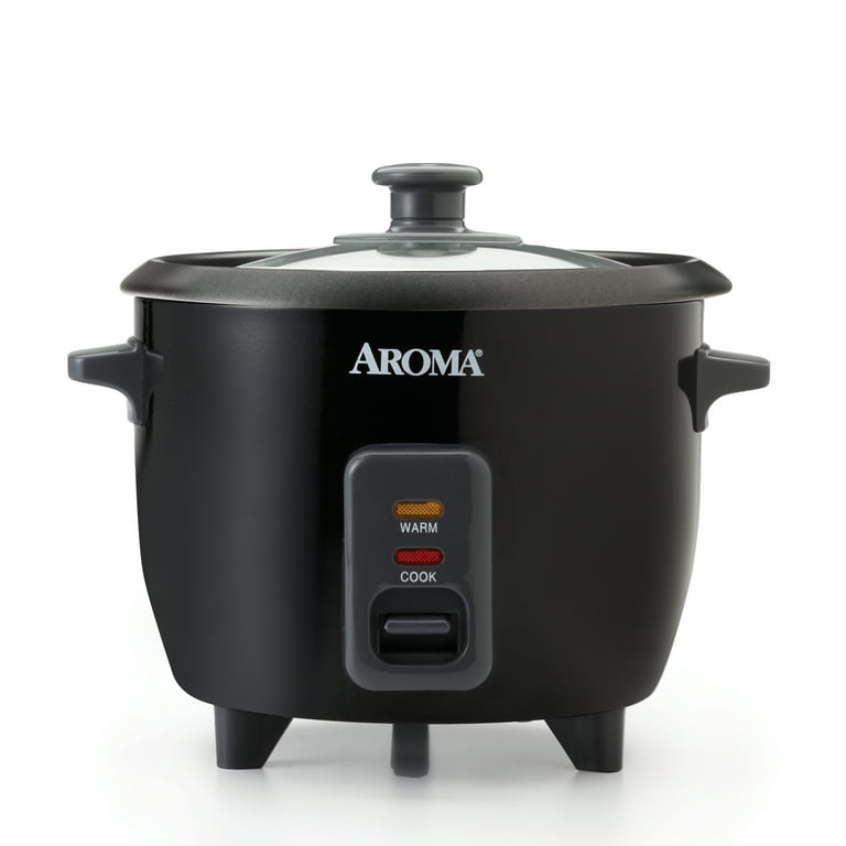 Aroma® 6-Cup (Cooked)/ 1.5Qt. Rice & Grain Cooker, Black 