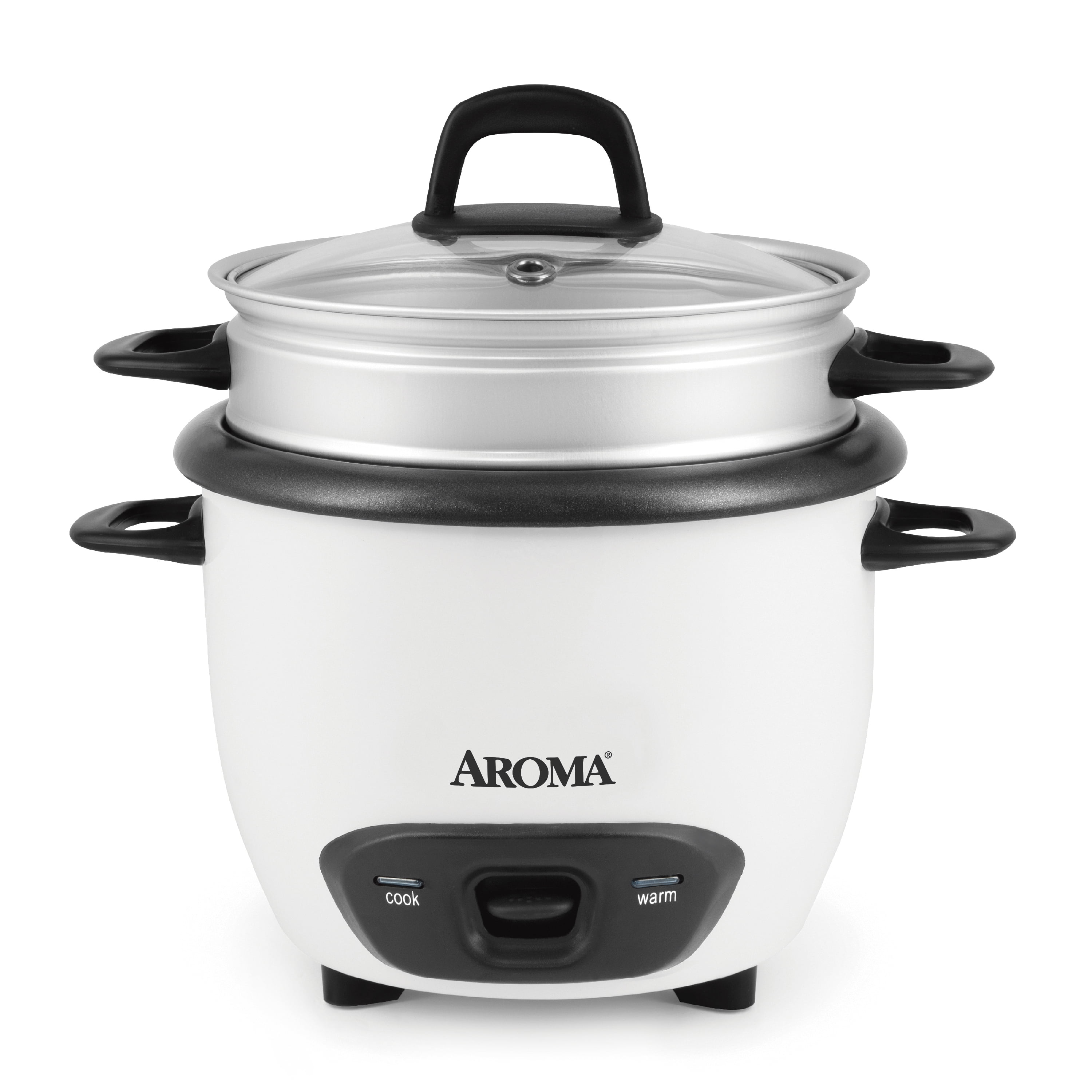 Aroma Housewares 4-Cups (Cooked) / 1Qt. Rice & Grain Cooker (ARC-302NGP),  Pink & Aroma 6-cup (cooked) 1.5 Qt. One Touch Rice Cooker, White