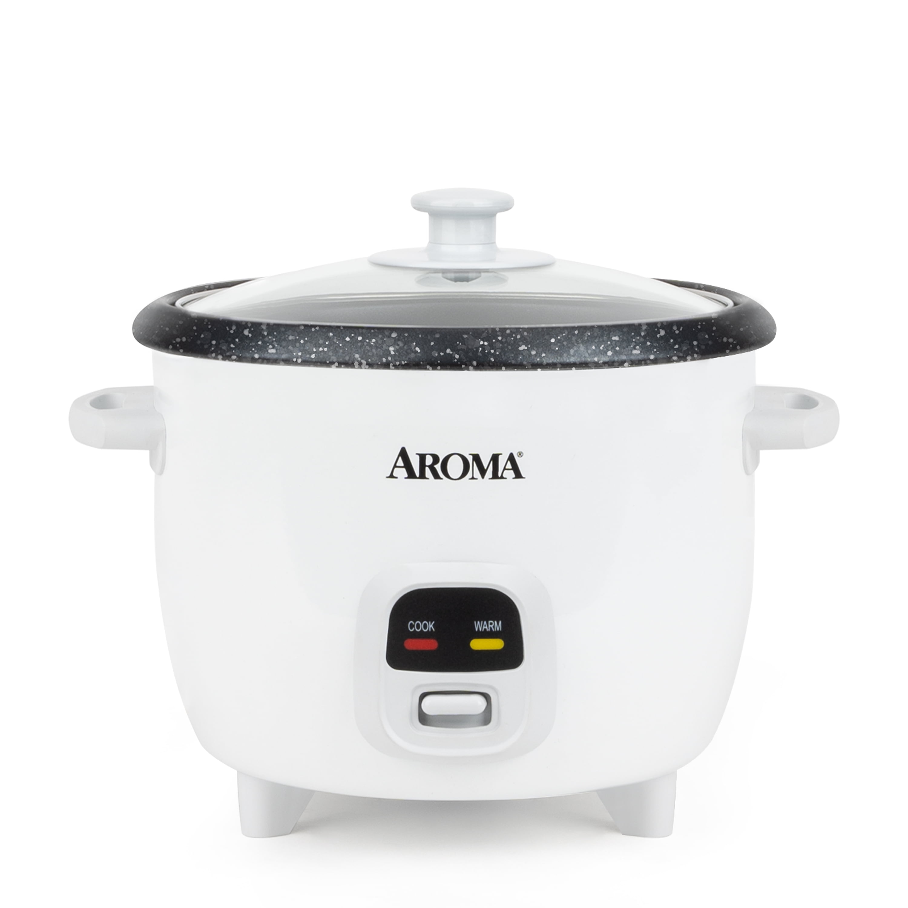 White Electric 6-Cup Non-Stick Rice Cooker with Granite Coating