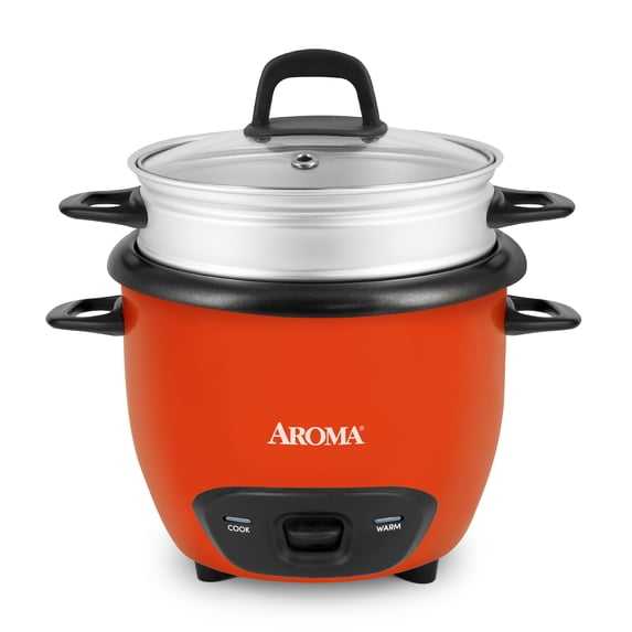 Aroma 6-Cup Electric Rice Cooker, Orange - Rice & Grain