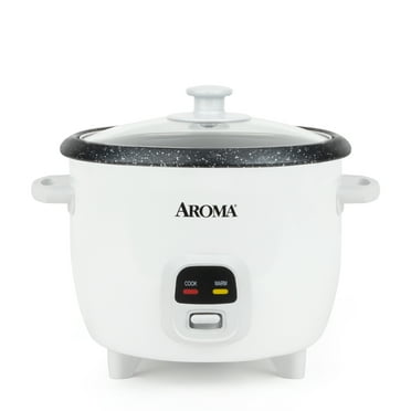 Aroma® 6-Cup Rice & Grain Cooker, 8X Bonded Granite Coating, White
