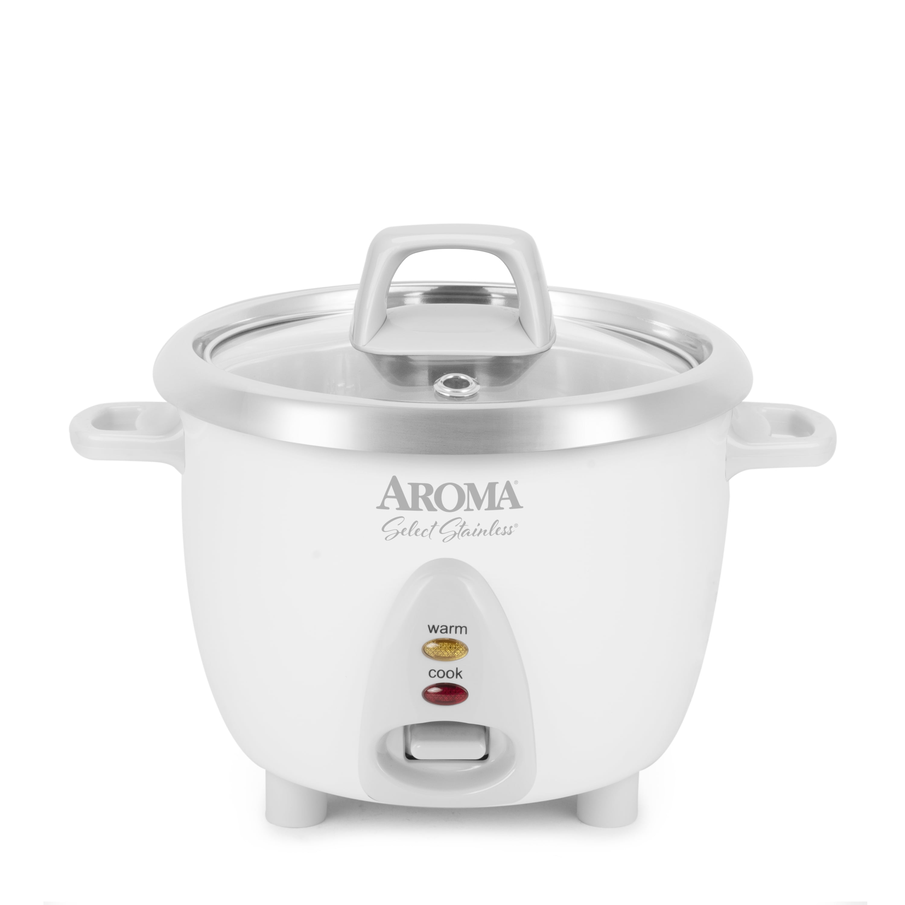 Aroma 6-Cup Stainless Steel Electric Rice Cooker with Steamer