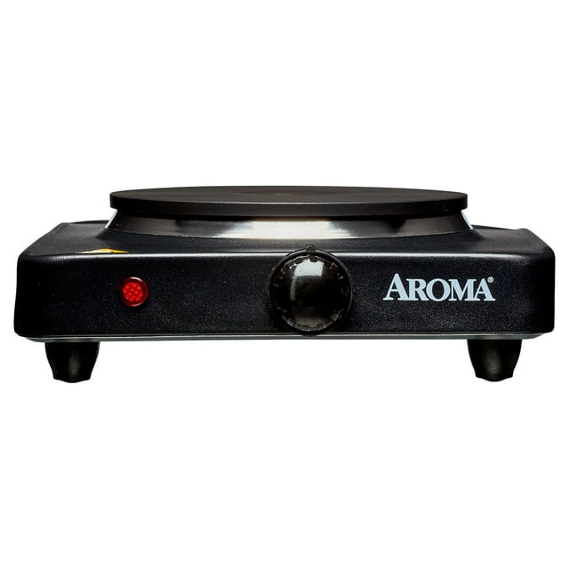 Aroma® 6" Electric Single Burner Die-Cast Hot Plate, Black, New