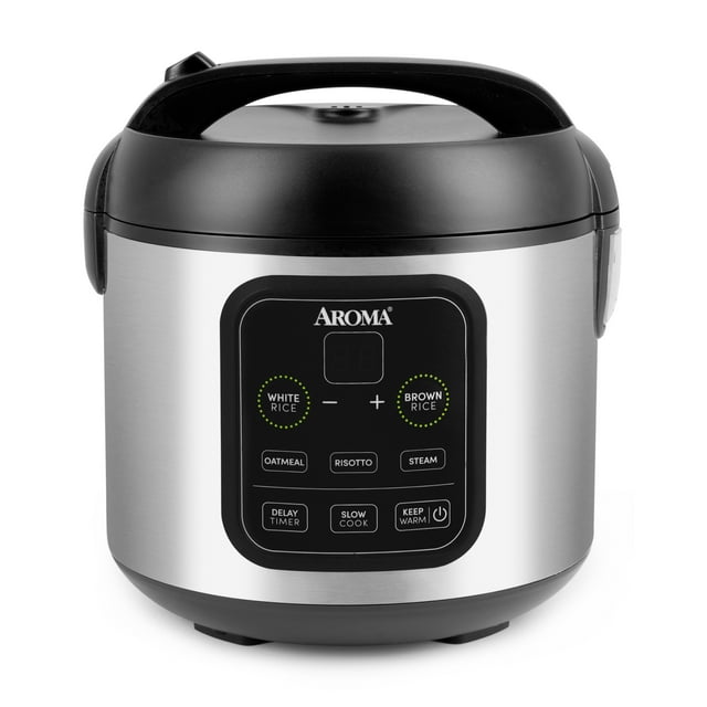 Aroma® 8-Cup (Cooked)/2Qt. Digital Rice & Grain Multicooker, Black, New ...