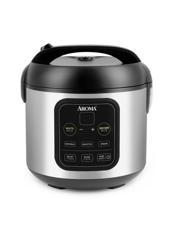 Aroma® 8-Cup (Cooked)/2Qt. Digital Rice & Grain Multicooker, Black, New, ARC-994SB