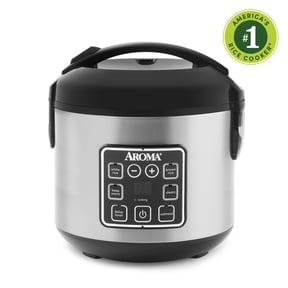 AROMA 8-Cup Digital Rice Cooker & Food Steamer with Bonded Granite Nonstick Ceramic