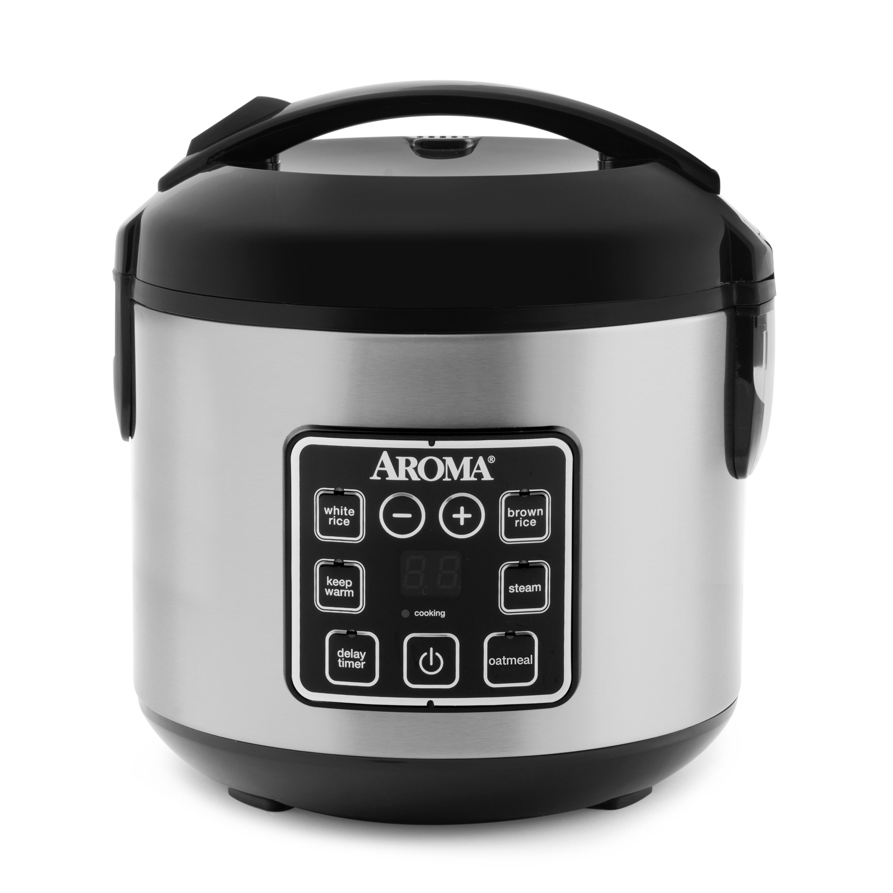 8-Cup White Digital Rice Cooker in Black Control Panel 8-Cup White Digital Rice Cooker in Black Control Panel