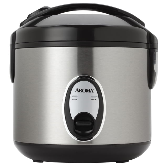 Aroma 4-Cup Cool-Touch Rice Cooker, Stainless Steel