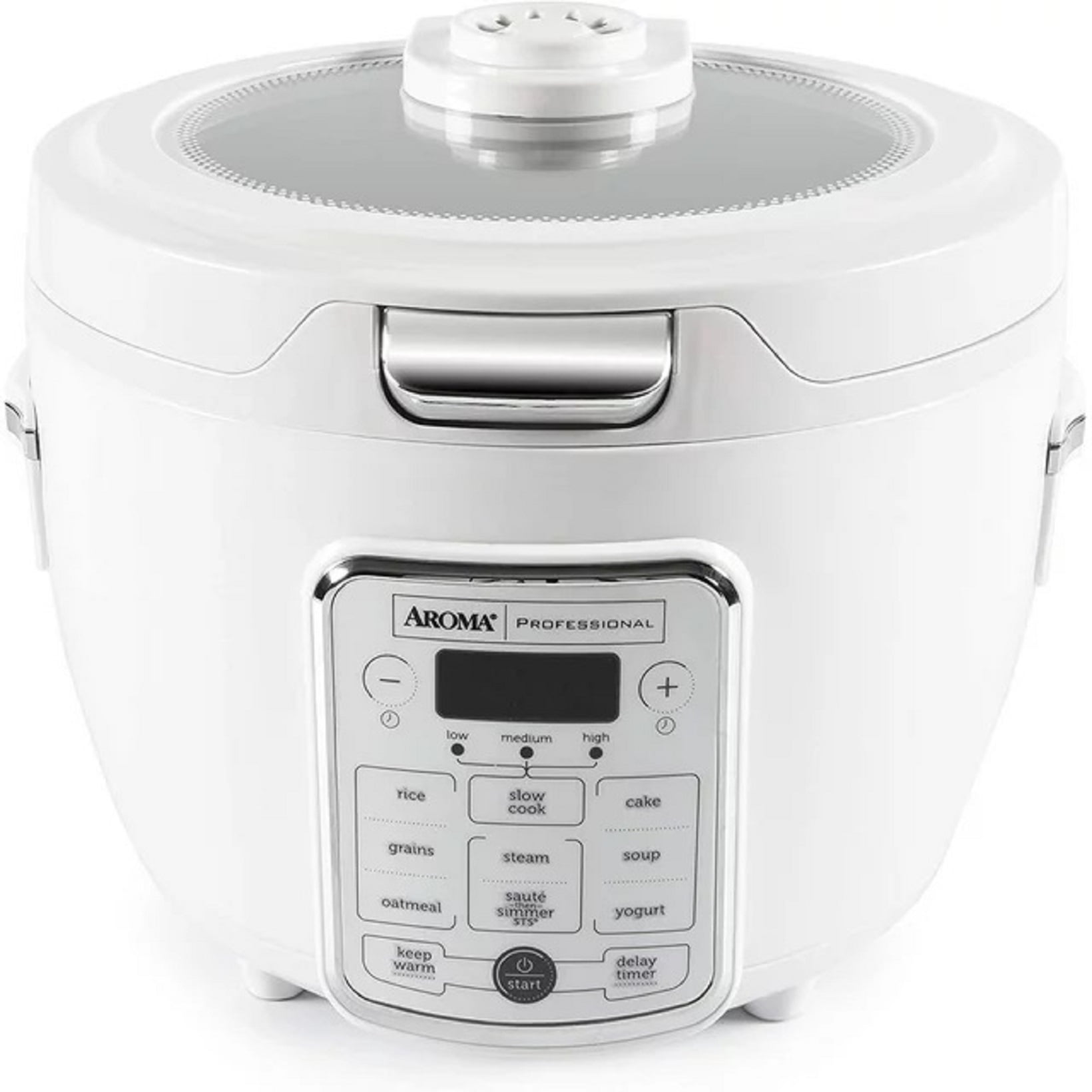 4 Quart Stainless Steel Electric Rice Cooker with Steamer & Glass Lid