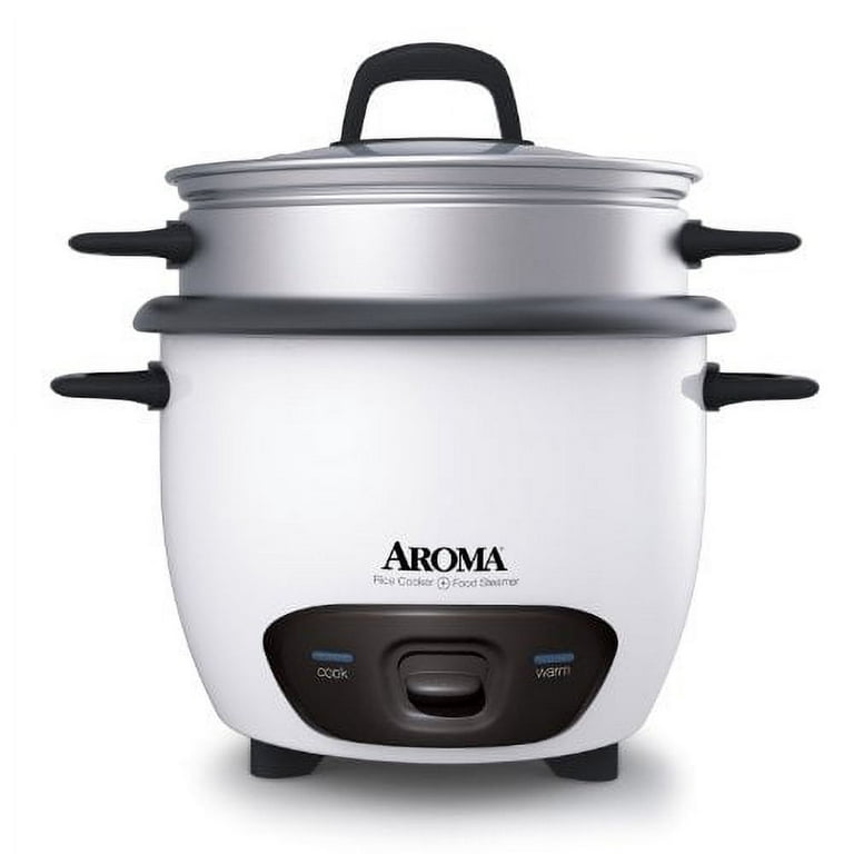 Aroma Housewares Aroma 6-cup (cooked) 1.5 Qt. One Touch Rice Cooker, White