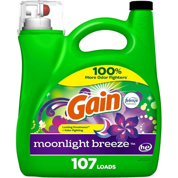 Aroma Boost Liquid Laundry Detergent, Moonlight Breeze Scent, 107 Loads, 154 fl oz, HE Compatible