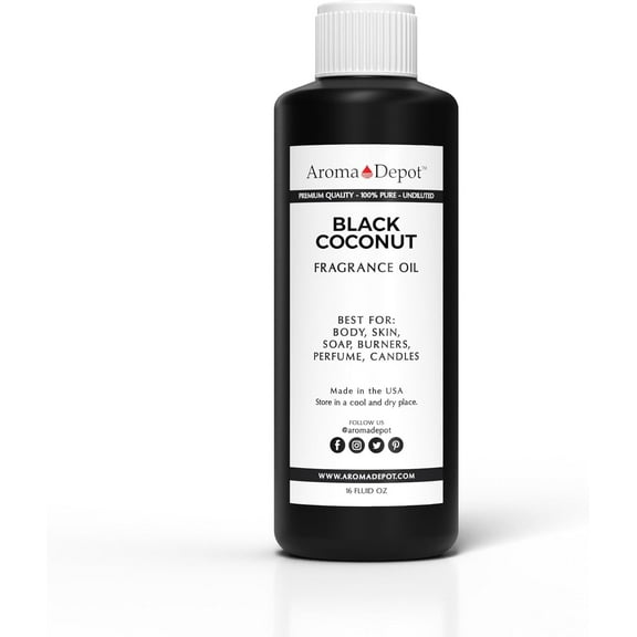 Aroma Depot Black Coconut Fragrance Oil, 16 fl oz, Warm Coconut Scent, for Candles, Soap Making & Diffusers