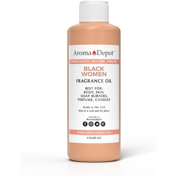 Aroma Depot Black Women 4 oz Fragrance Oil – Long-Lasting Scented Oil for Candles, Diffusers, Body Butters, Lotions & DIY Crafts