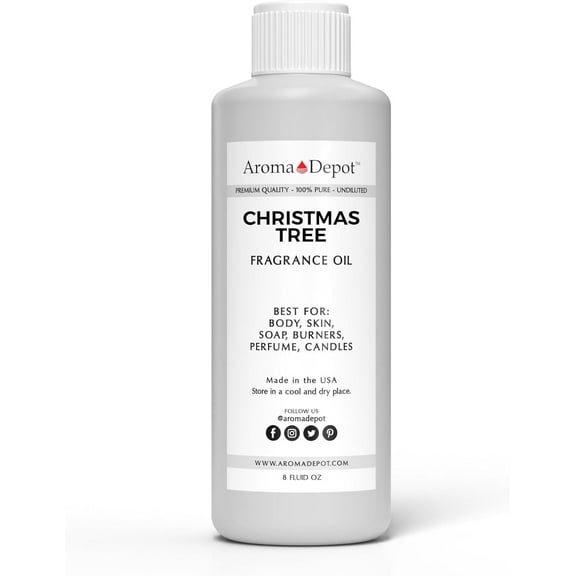 Aroma Depot Christmas Tree Fragrance Oil, 8 fl oz, Fresh Pine Scent, for Candles, Soap Making & Diffusers