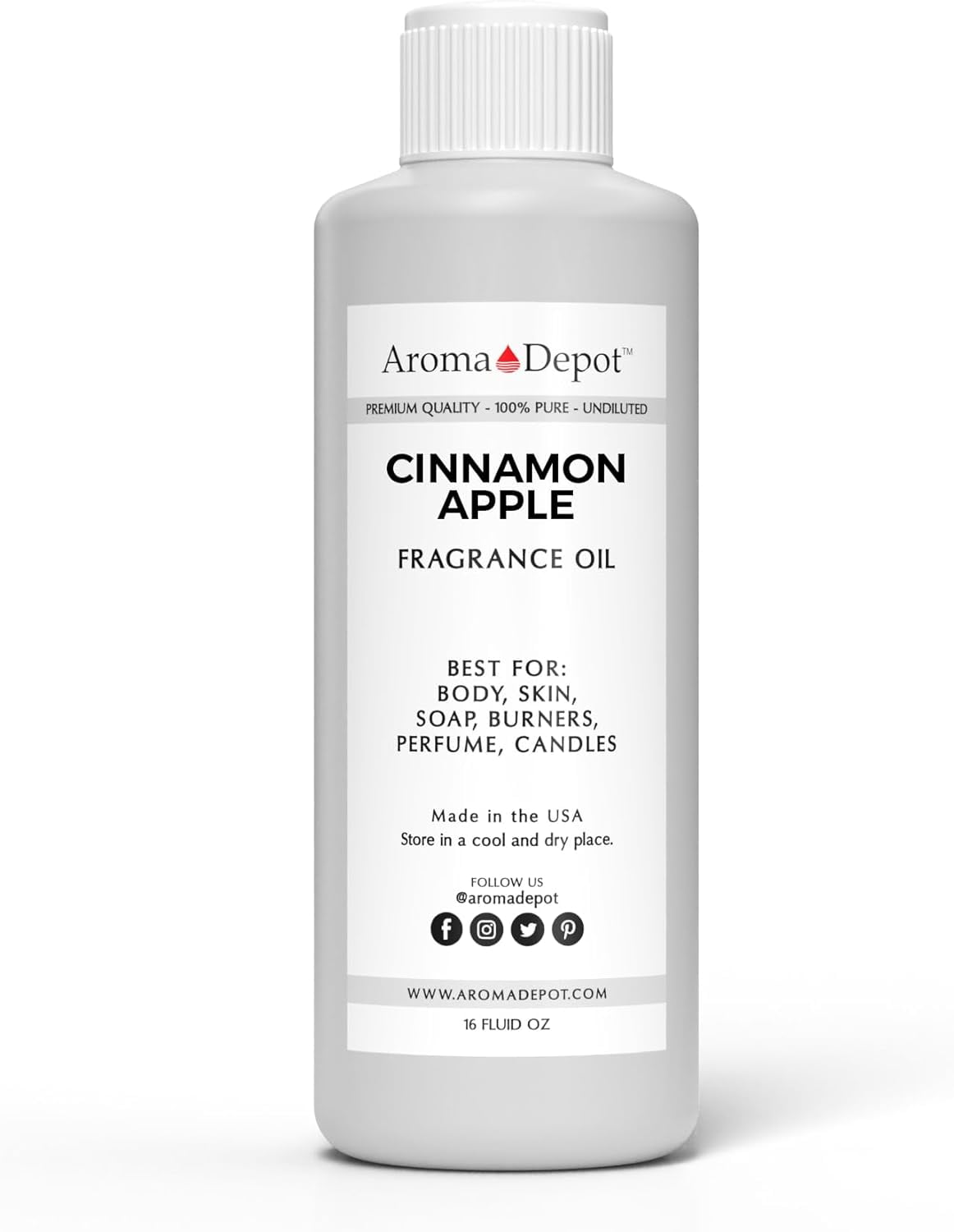 Aroma Depot Cinnamon Apple 16 oz Fragrance Oil – Cozy Holiday Scented Oil for Candles, Soaps, Diffusers & Body Care
