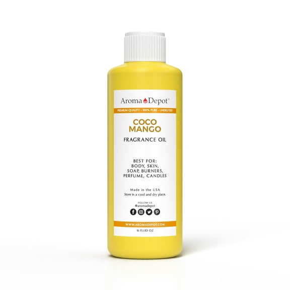 Aroma Depot Coco Mango 16 oz Fragrance Oil – Tropical Scented Oil for Candles, Soaps, Diffusers & Body Products