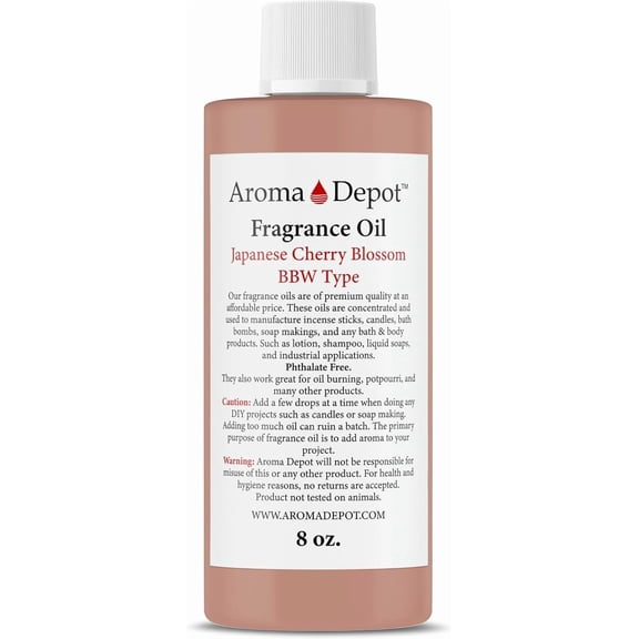 Aroma Depot Japanese Cherry Blossom Fragrance Oil, 8 fl oz, Soft Floral Scent, for Candles, Soap Making & Diffusers