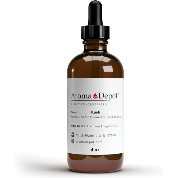 Aroma Depot Kush Fragrance Oil 4 fl oz Deep Earthy Aroma Premium Scented Oil for Candle Making, Soap Making, Diffusers, and Home Fragrance Use