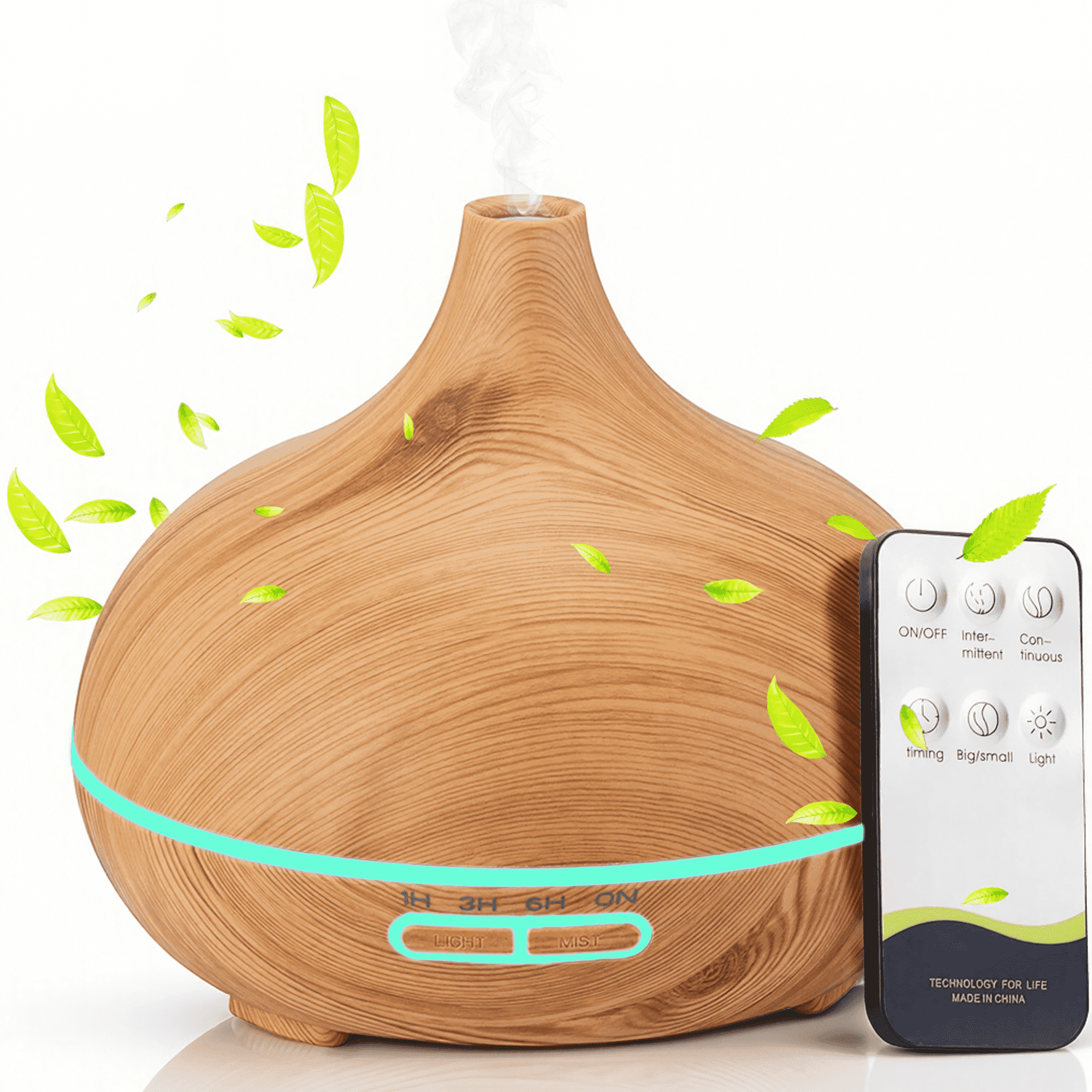 Essential Oil Diffuser,500ml Large Aroma Diffuser with Remote Control 4 Timer Settings 7 Colors LED Light,for Home Offic