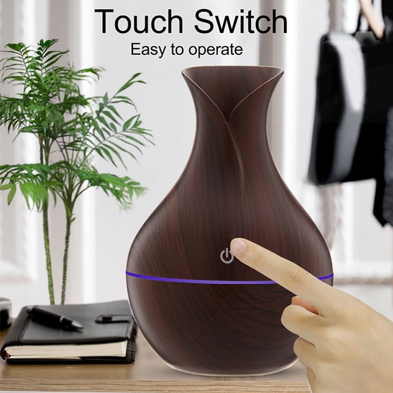 Aroma Essential Oil Diffuser with LED Lights, Ultrasonic Cool Mist Humidifier for Home Bedroom Office, Quiet 7 Color Changing Night Light, Auto Shut-Off, BPA-Free