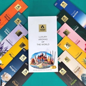 The Aroma Factory Luxury Incense Sticks Gift Set – 12 Exotic Fragrances, Artisanal Collection, Essential Oil Blend, Charcoal-Free, Plant & Resin Based, Premium Aromatherapy Incense Pack